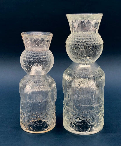 2 Bjorn Winblad Rosenthall Glass Wisemen Single Light Candlesticks /b