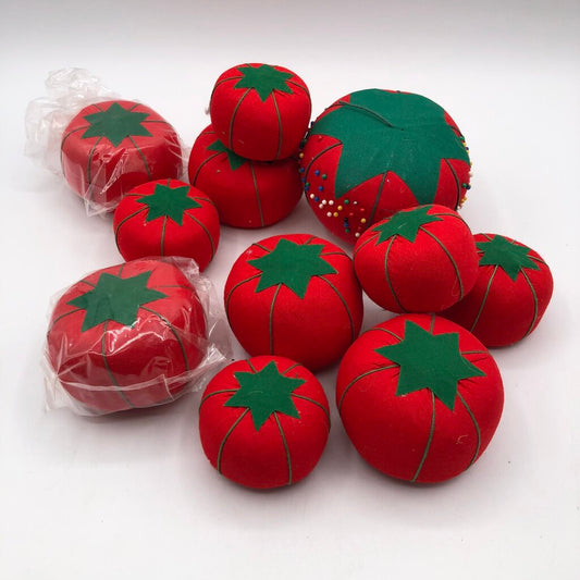 Darling Lot of 11 Tomato Pin Cushions Assorted Sizes /b