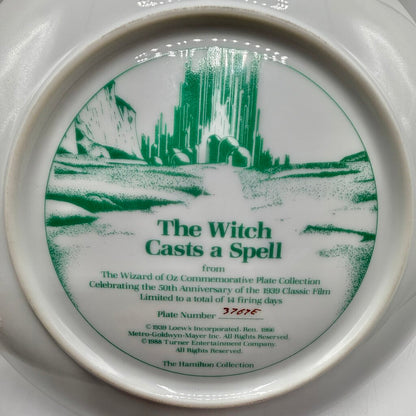 The Hamilton Collection The Wizard of Oz Motion Picture 50th Anniversary Limited Edition Collector Plates “The Witch Casts a Spell” and “The Great and Powerful Oz” 8 1/2” Set/2 /cb
