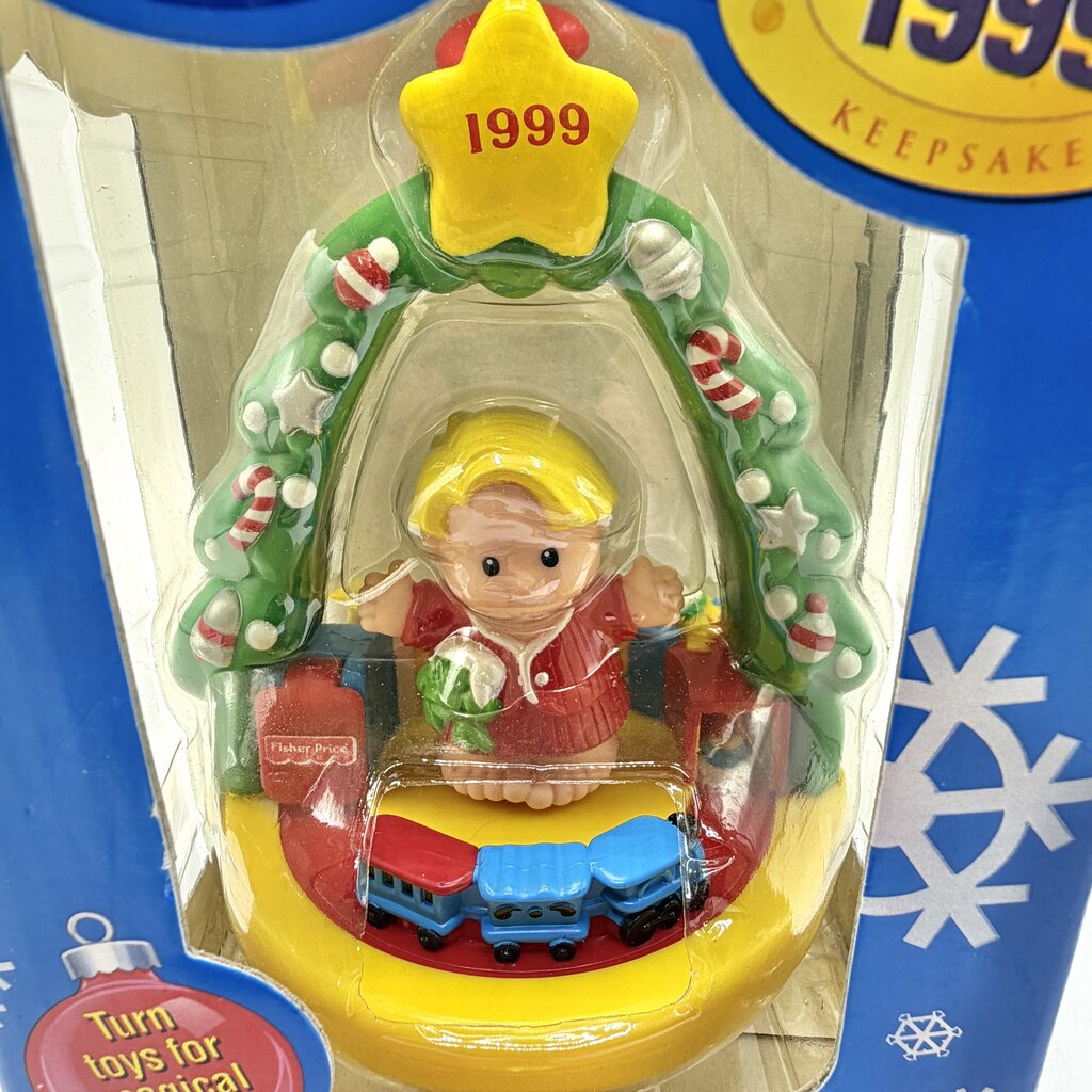 1999 Fisher Price Little People Christmas Morning Keepsake Ornament NIB /cb
