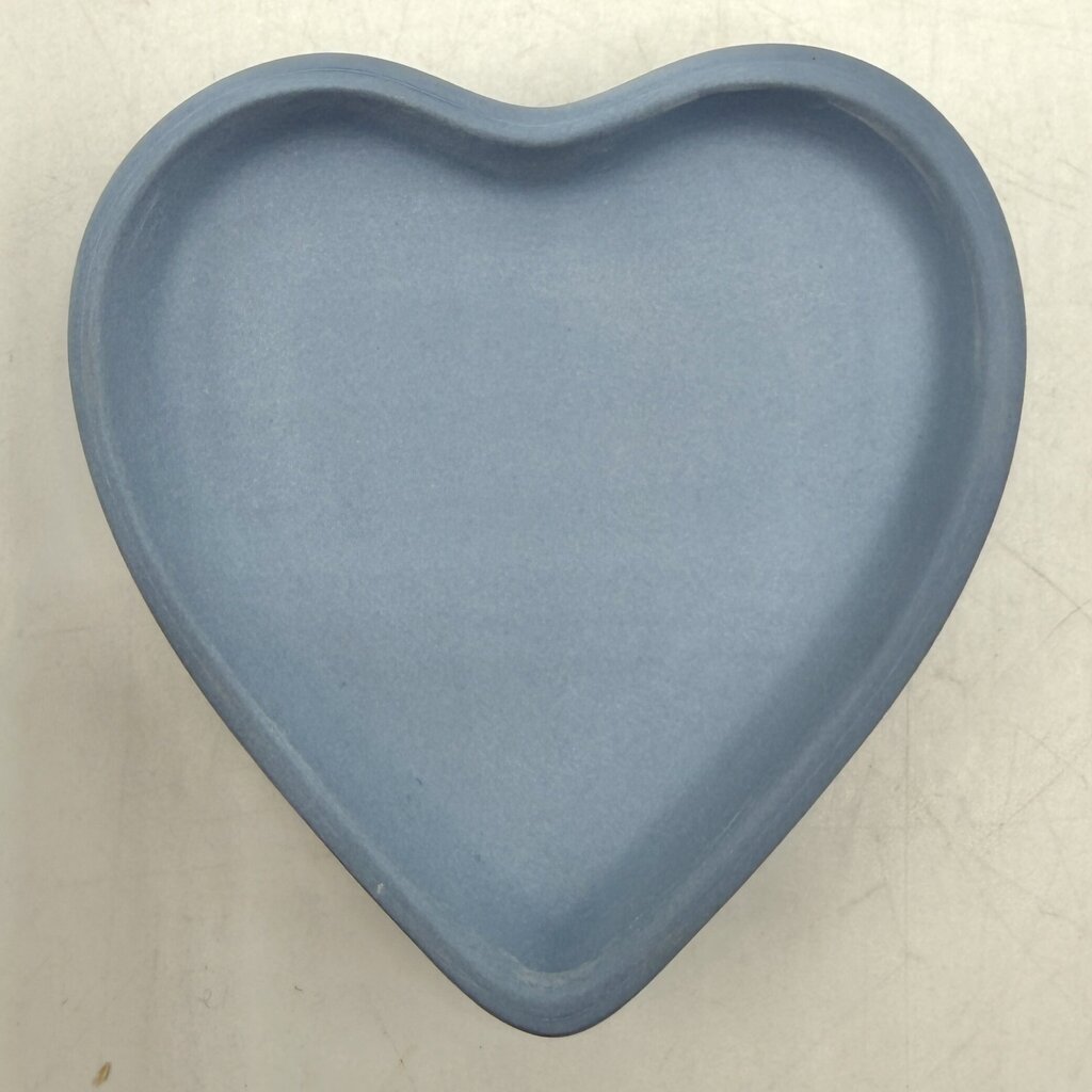 Vintage Heart Shaped Wedgwood Blue Jasperware Trinket Box /cb