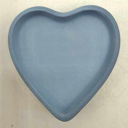 Vintage Heart Shaped Wedgwood Blue Jasperware Trinket Box /cb