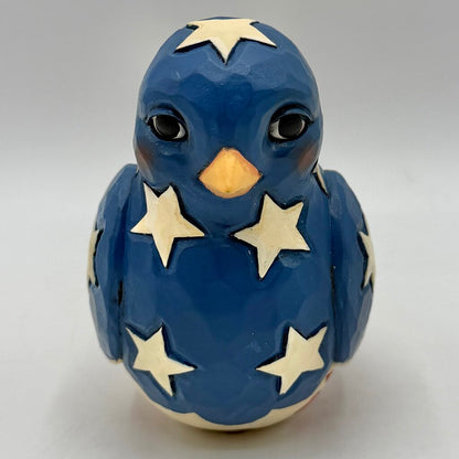Jim Shore Heartwood Creek “Feathered In Freedom” Patriotic Red White & Blue Bird Figurine /cb