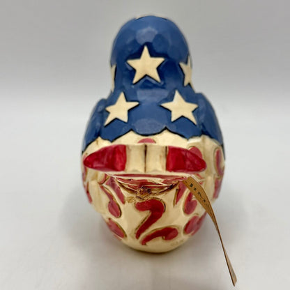 Jim Shore Heartwood Creek “Feathered In Freedom” Patriotic Red White & Blue Bird Figurine /cb