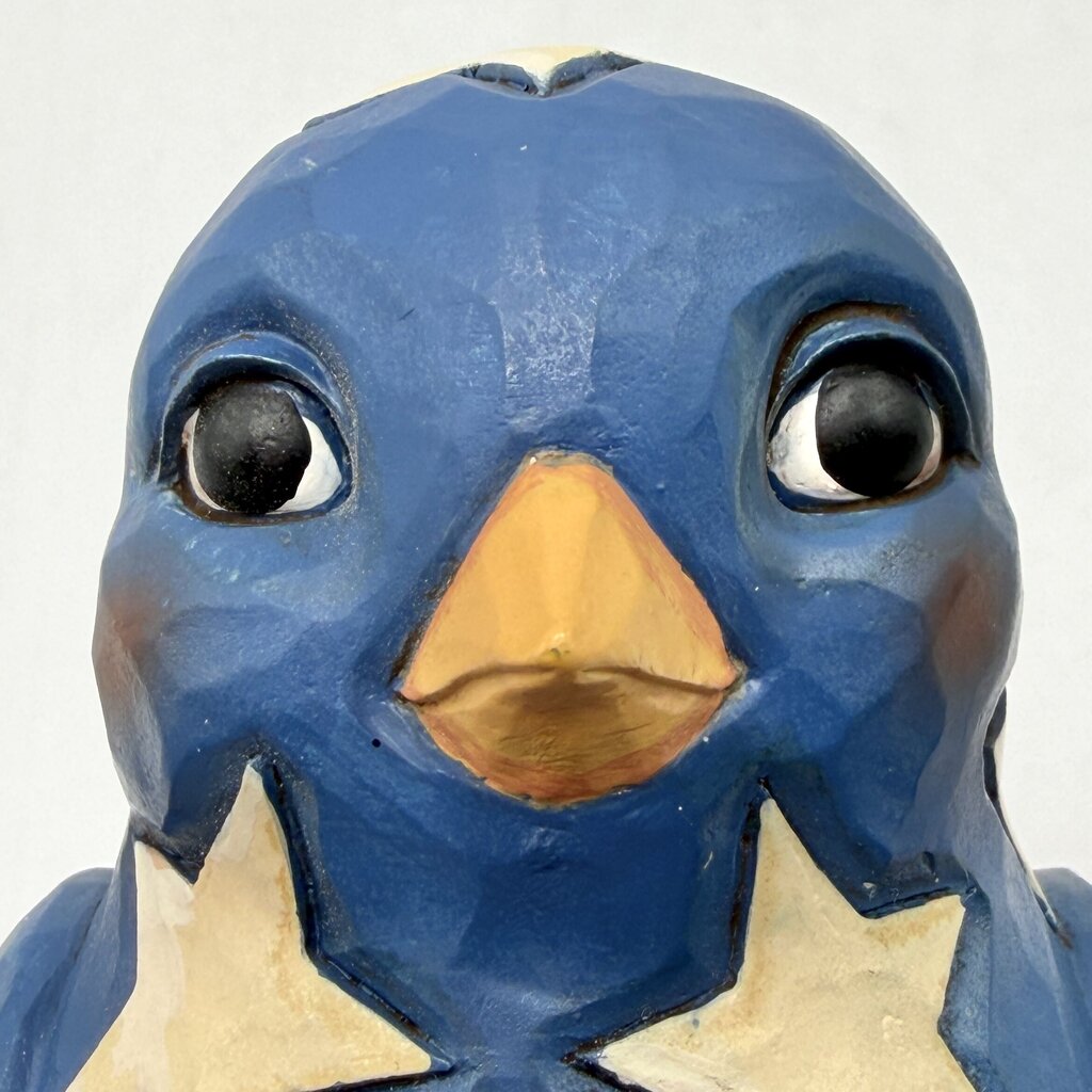 Jim Shore Heartwood Creek “Feathered In Freedom” Patriotic Red White & Blue Bird Figurine /cb