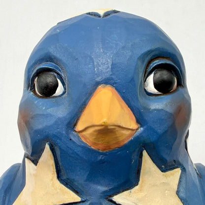 Jim Shore Heartwood Creek “Feathered In Freedom” Patriotic Red White & Blue Bird Figurine /cb