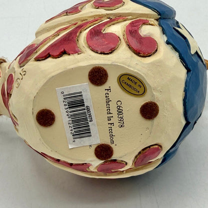 Jim Shore Heartwood Creek “Feathered In Freedom” Patriotic Red White & Blue Bird Figurine /cb