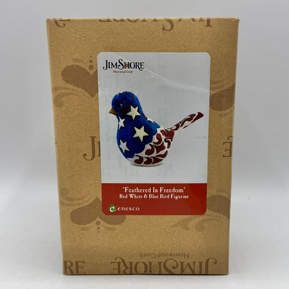 Jim Shore Heartwood Creek “Feathered In Freedom” Patriotic Red White & Blue Bird Figurine /cb