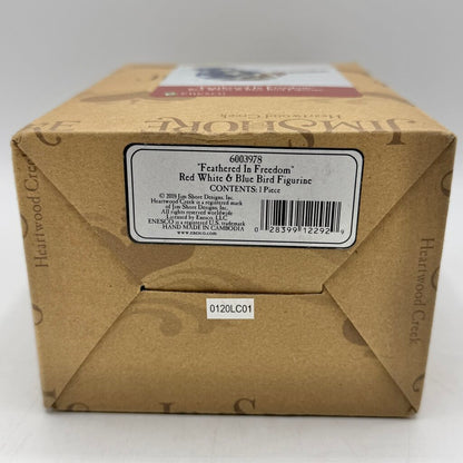 Jim Shore Heartwood Creek “Feathered In Freedom” Patriotic Red White & Blue Bird Figurine /cb