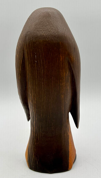 Carved Wooden Pelican 8.5” Artist Signed /j