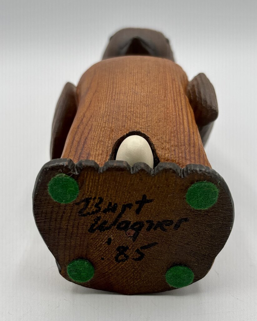 Carved Wooden Pelican 8.5” Artist Signed /j