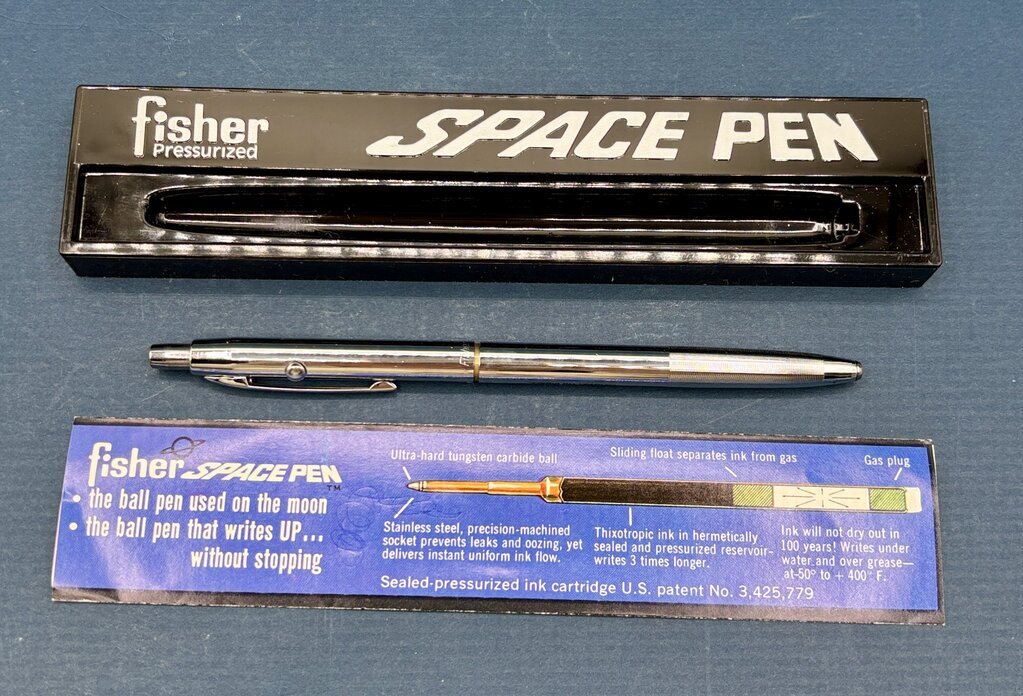 Vtg. Fisher Space Pen Pressurized Crome Ball Point /j