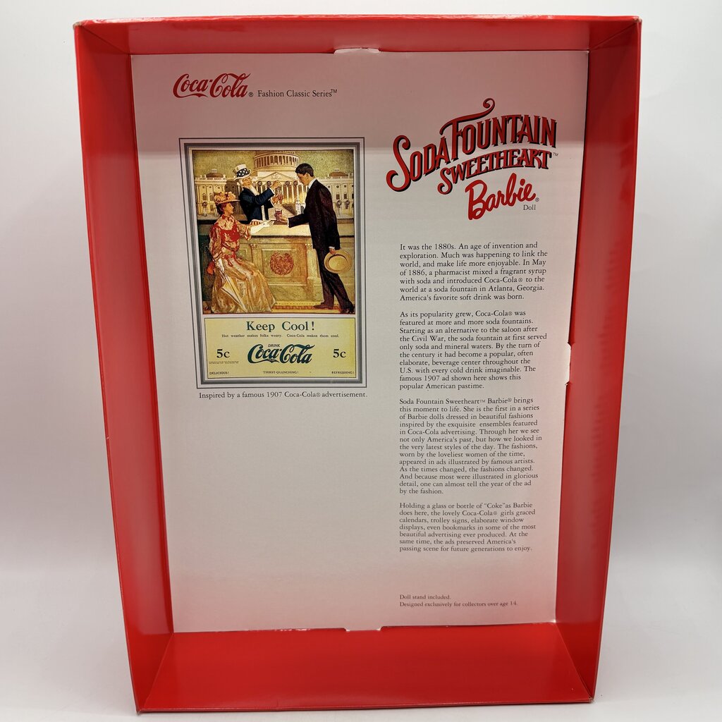 Vintage Mattel 1996 Soda Fountain Sweetheart Barbie Coca Cola Fashion Classic Series in Box /cb