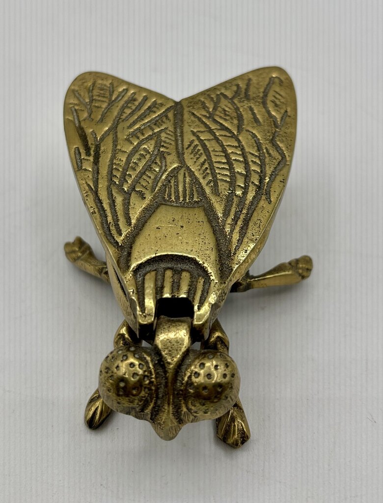 Vtg. Brass Fly Vesta Case/Trinket Box /j