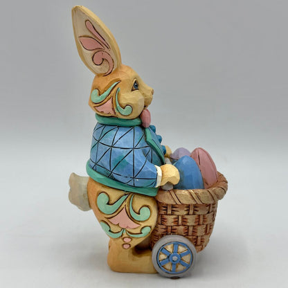 Jim Shore Heartwood Creek 2019 “Eggs For Everybunny” Pint Size Bunny Pushing Easter Egg Cart Figurine /cb