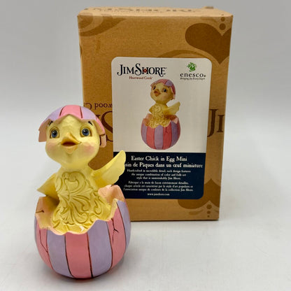 Enesco Jim Shore Heartwood Creek 2022 Easter Chick in Egg Mini Figurine /cb