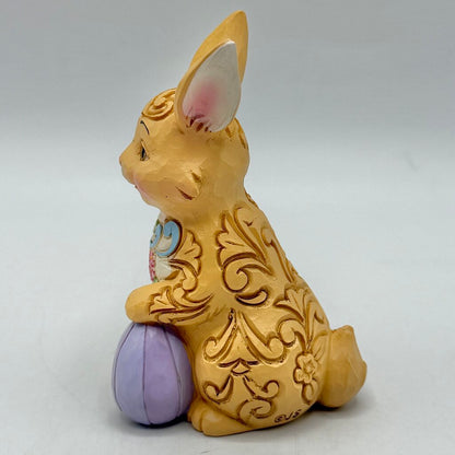 Enesco Jim Shore Heartwood Creek 2022 Easter Bunny With Floral Pattern Mini Figurine /cb