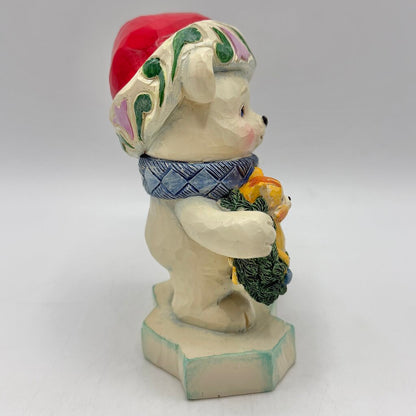 Enesco Jim Shore Heartwood Creek 2022 “Bearing Christmas Surprises” 6011484 Polar Bear with Wreath Pint Size Figurine /cb