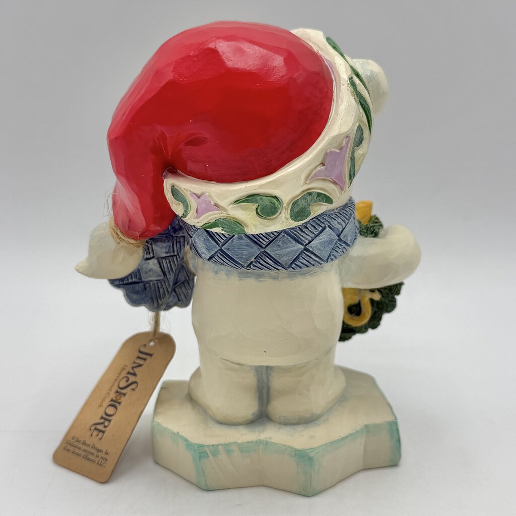 Enesco Jim Shore Heartwood Creek 2022 “Bearing Christmas Surprises” 6011484 Polar Bear with Wreath Pint Size Figurine /cb