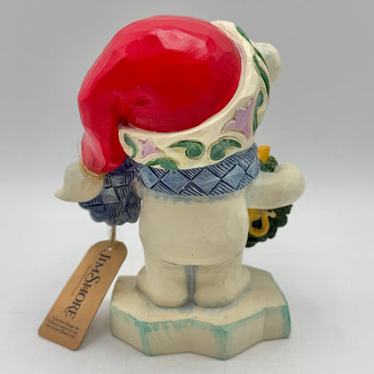 Enesco Jim Shore Heartwood Creek 2022 “Bearing Christmas Surprises” 6011484 Polar Bear with Wreath Pint Size Figurine /cb