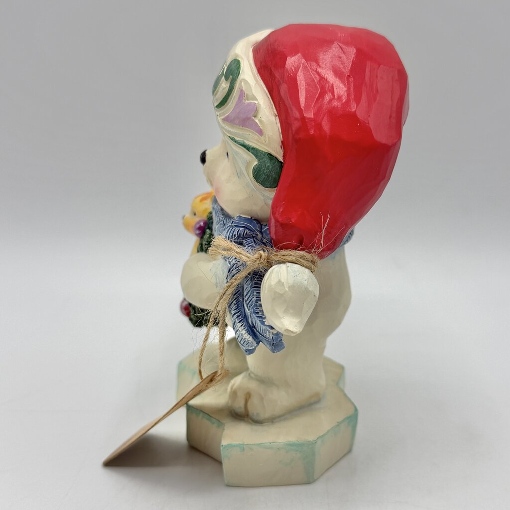 Enesco Jim Shore Heartwood Creek 2022 “Bearing Christmas Surprises” 6011484 Polar Bear with Wreath Pint Size Figurine /cb