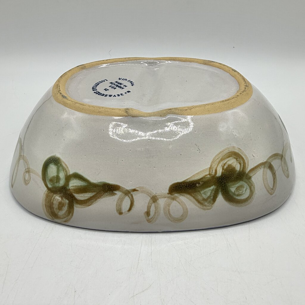 Louisville Stoneware Vintage Blue Grapes Divided Dish Made in Kentucky USA /cb