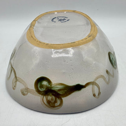 Louisville Stoneware Vintage Blue Grapes Divided Dish Made in Kentucky USA /cb