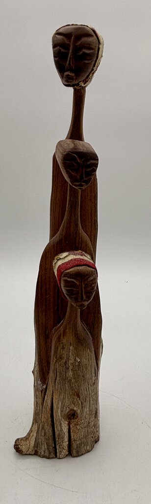 Hand Carved Wooden Sculpture of 3 Women Mozambique /j