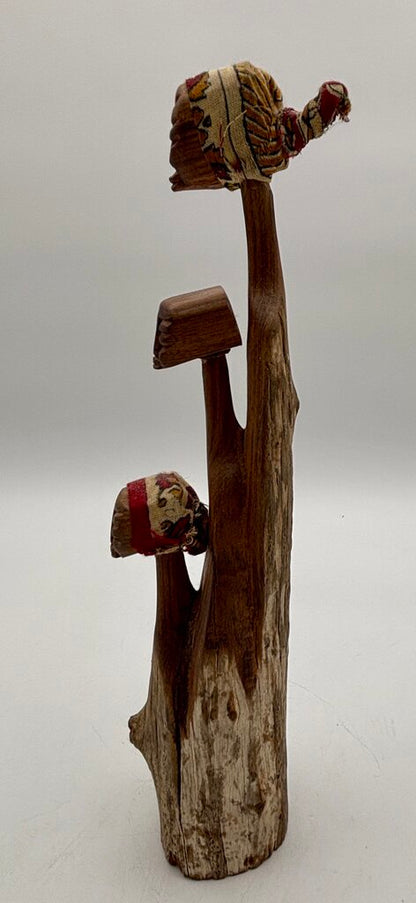 Hand Carved Wooden Sculpture of 3 Women Mozambique /j