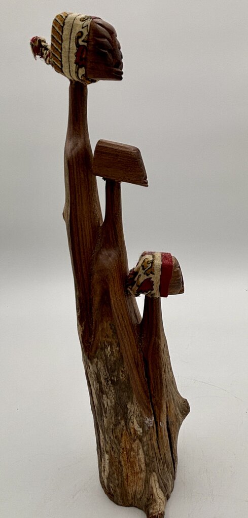 Hand Carved Wooden Sculpture of 3 Women Mozambique /j