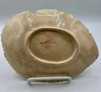 Antique Majolica Begonia Leaf Dish Unmarked /j