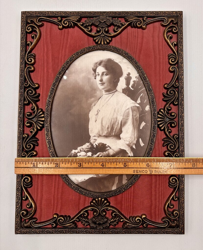 Antique Brass Filigree Table Top Frame w/ Antique Photo /j