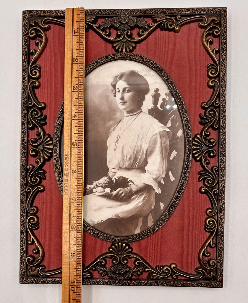 Antique Brass Filigree Table Top Frame w/ Antique Photo /j