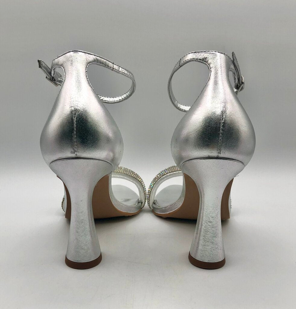 Vince Camuto AYLEN Silver & Jeweled Heel Sandals /b