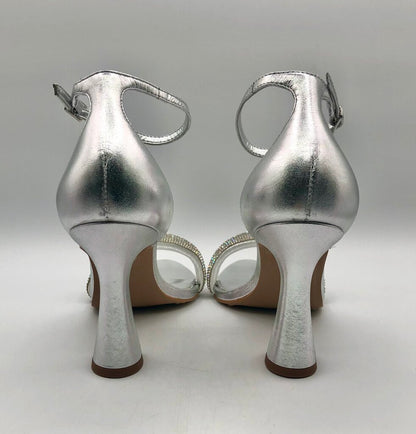 Vince Camuto AYLEN Silver & Jeweled Heel Sandals /b