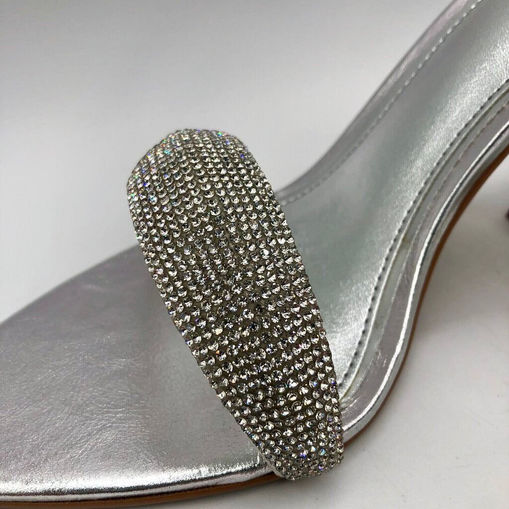 Vince Camuto AYLEN Silver & Jeweled Heel Sandals /b