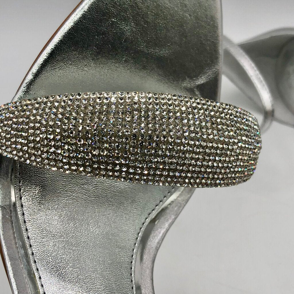 Vince Camuto AYLEN Silver & Jeweled Heel Sandals /b