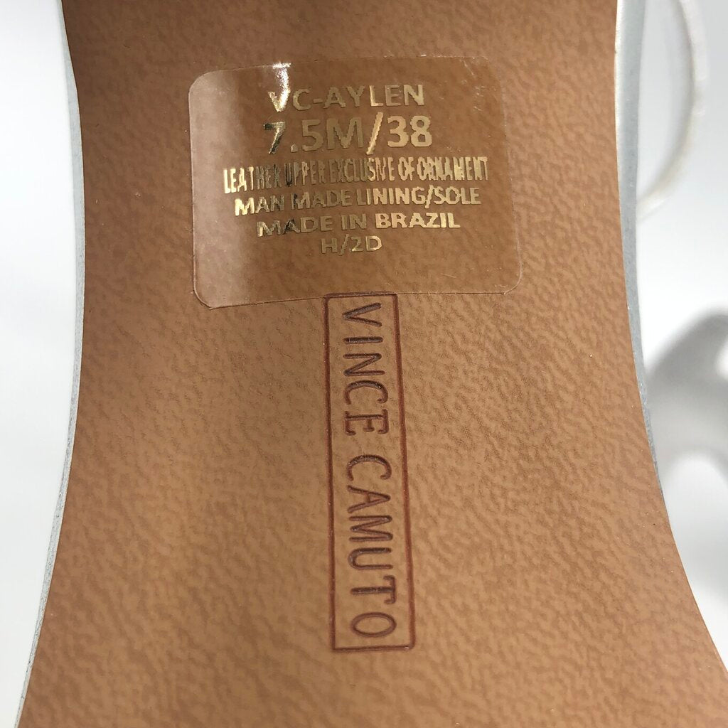 Vince Camuto AYLEN Silver & Jeweled Heel Sandals /b