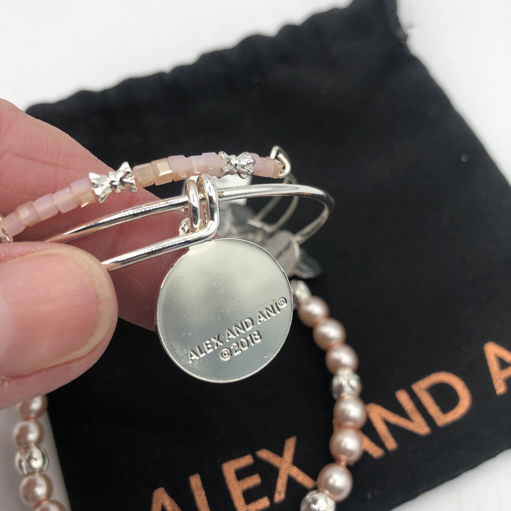 Alex & Ani Women’s Art Infusion, Rose Set of 3 Pink Expandable Bangle Bracelets