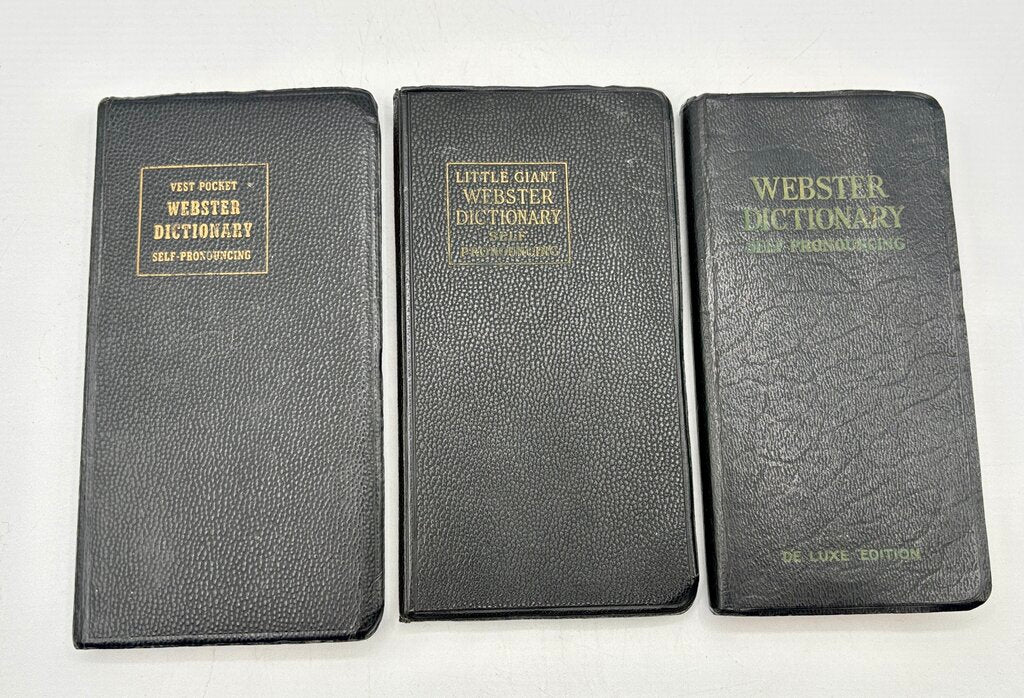 Set of 3 Webster Pocket Dictionaries Vtg. /j