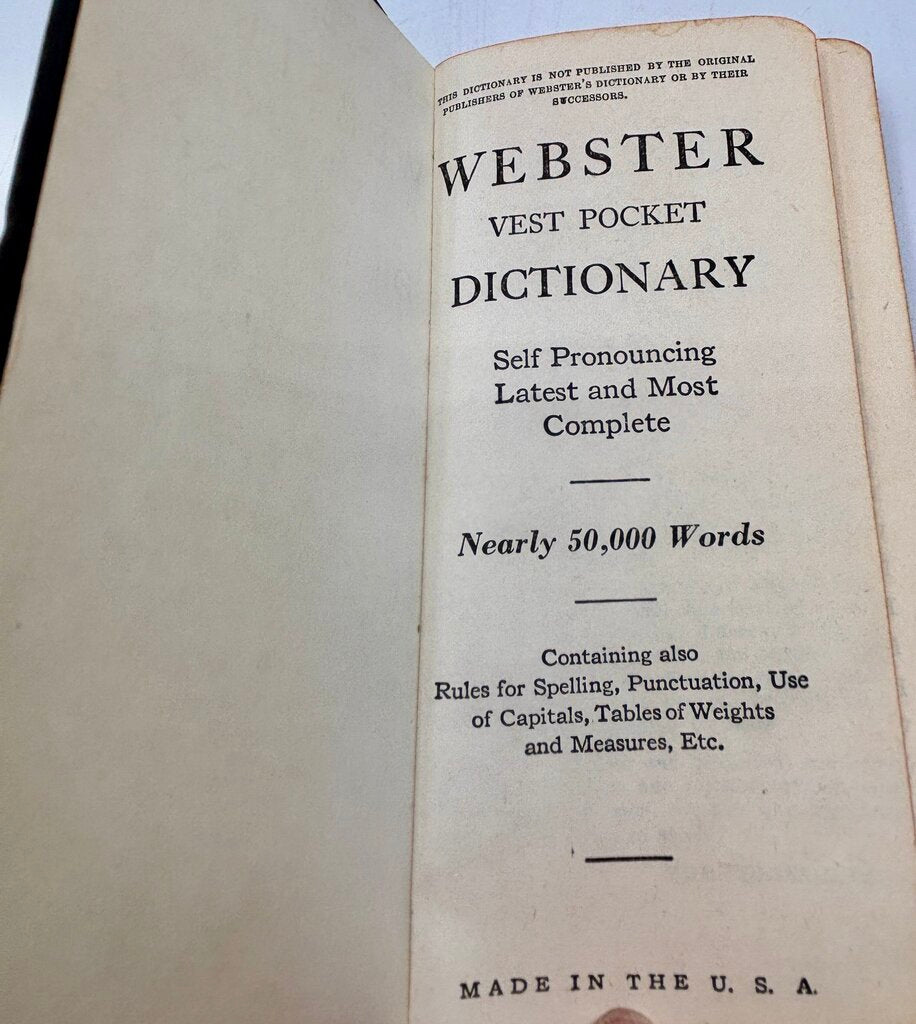 Set of 3 Webster Pocket Dictionaries Vtg. /j