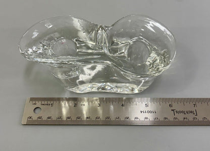 Pr of MCM Glass Sculptural Candle Holders /j