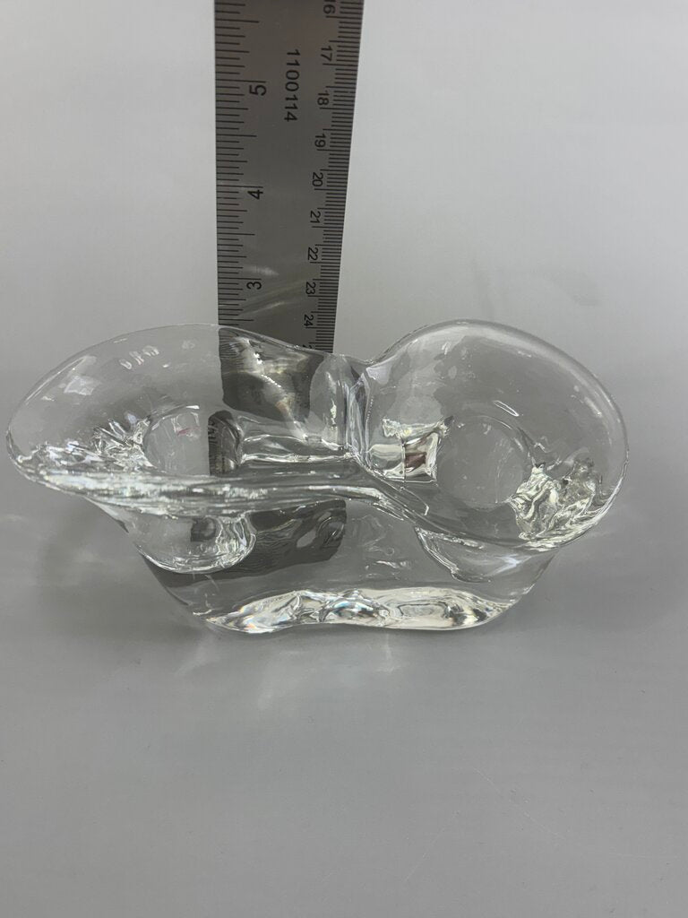 Pr of MCM Glass Sculptural Candle Holders /j