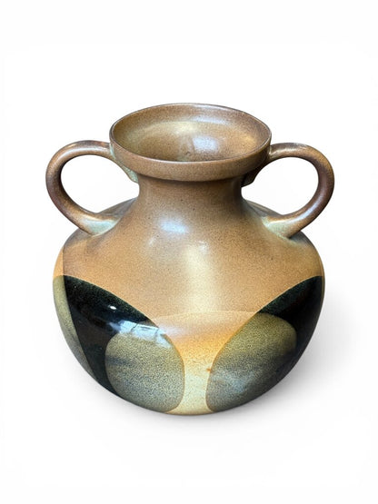 Pottery Craft Brown 2 Handled Vase