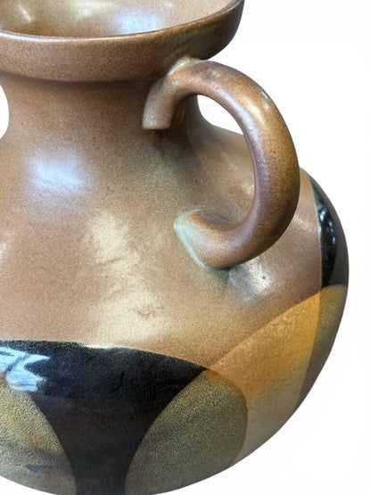 Pottery Craft Brown 2 Handled Vase