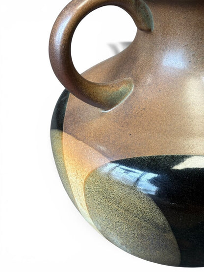 Pottery Craft Brown 2 Handled Vase