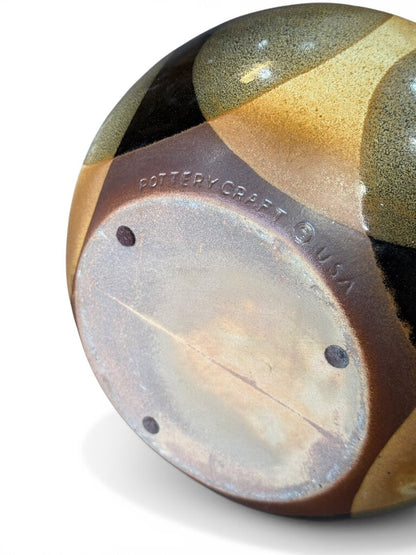 Pottery Craft Brown 2 Handled Vase