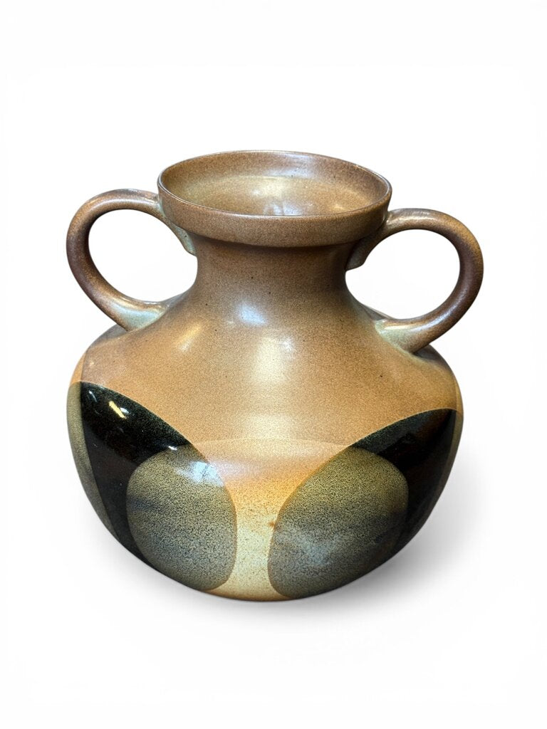 Pottery Craft Brown 2 Handled Vase