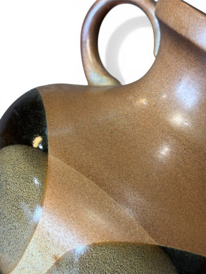 Pottery Craft Brown 2 Handled Vase