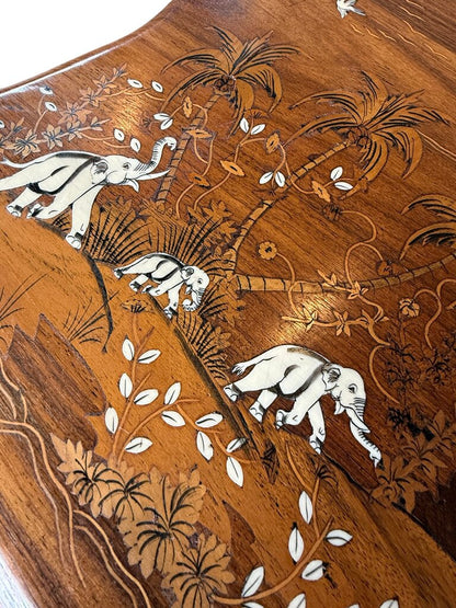 Inlaid Elephant Bone Ivory Wood Wall Art